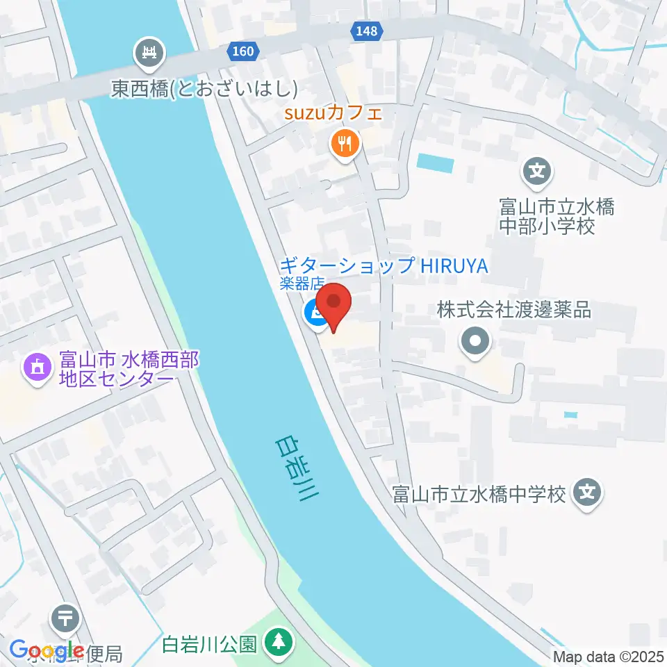 ギターショップHIRUYA周辺のカフェ一覧地図