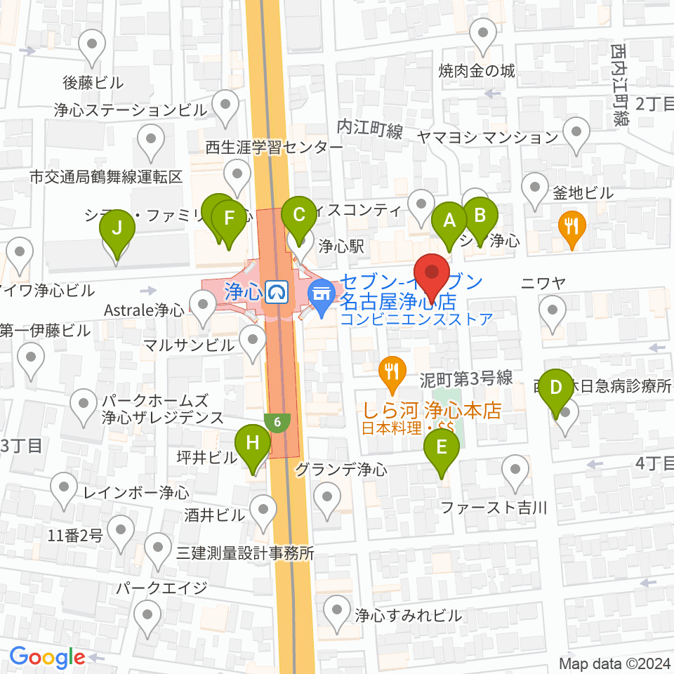 ビッグシティギターズ周辺のカフェ一覧地図