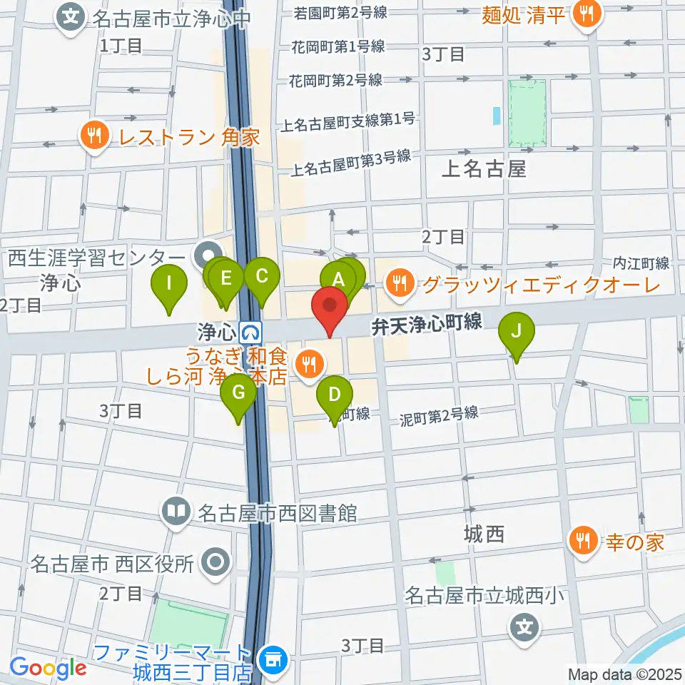 ビッグシティギターズ周辺のカフェ一覧地図
