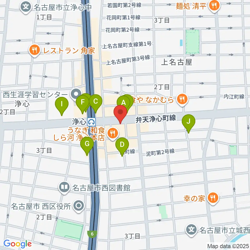 ビッグシティギターズ周辺のカフェ一覧地図