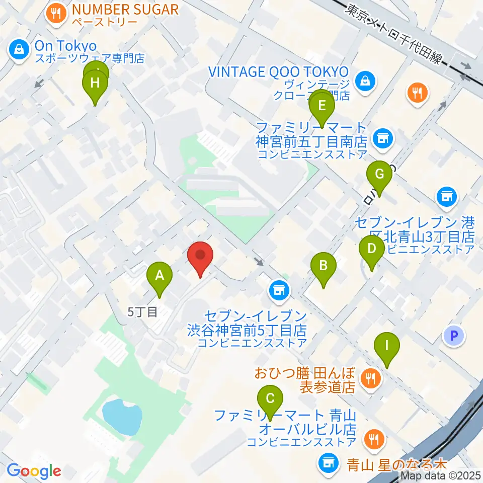 表参道ラパン・エ・アロ周辺のカフェ一覧地図
