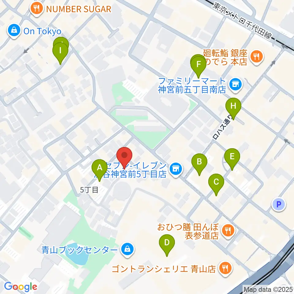 表参道ラパン・エ・アロ周辺のカフェ一覧地図