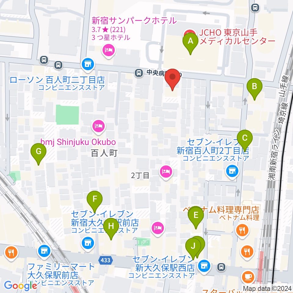 STUDIO VIRTUOSI周辺のカフェ一覧地図