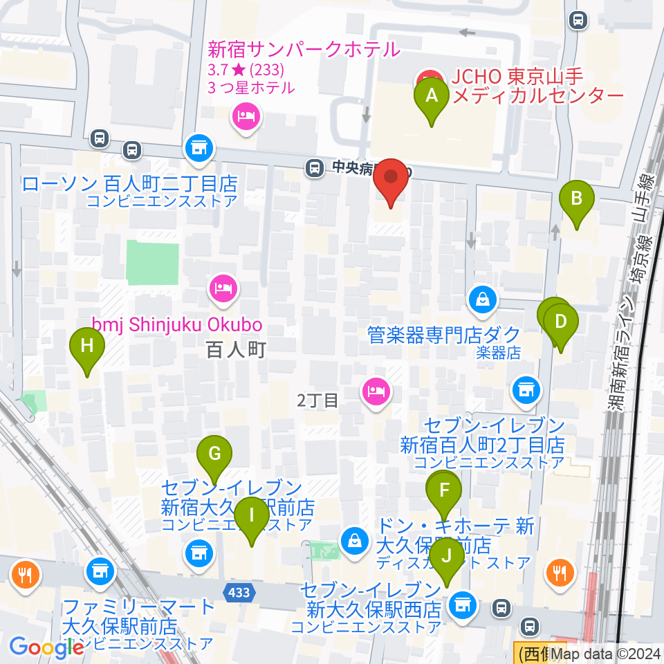 STUDIO VIRTUOSI周辺のカフェ一覧地図