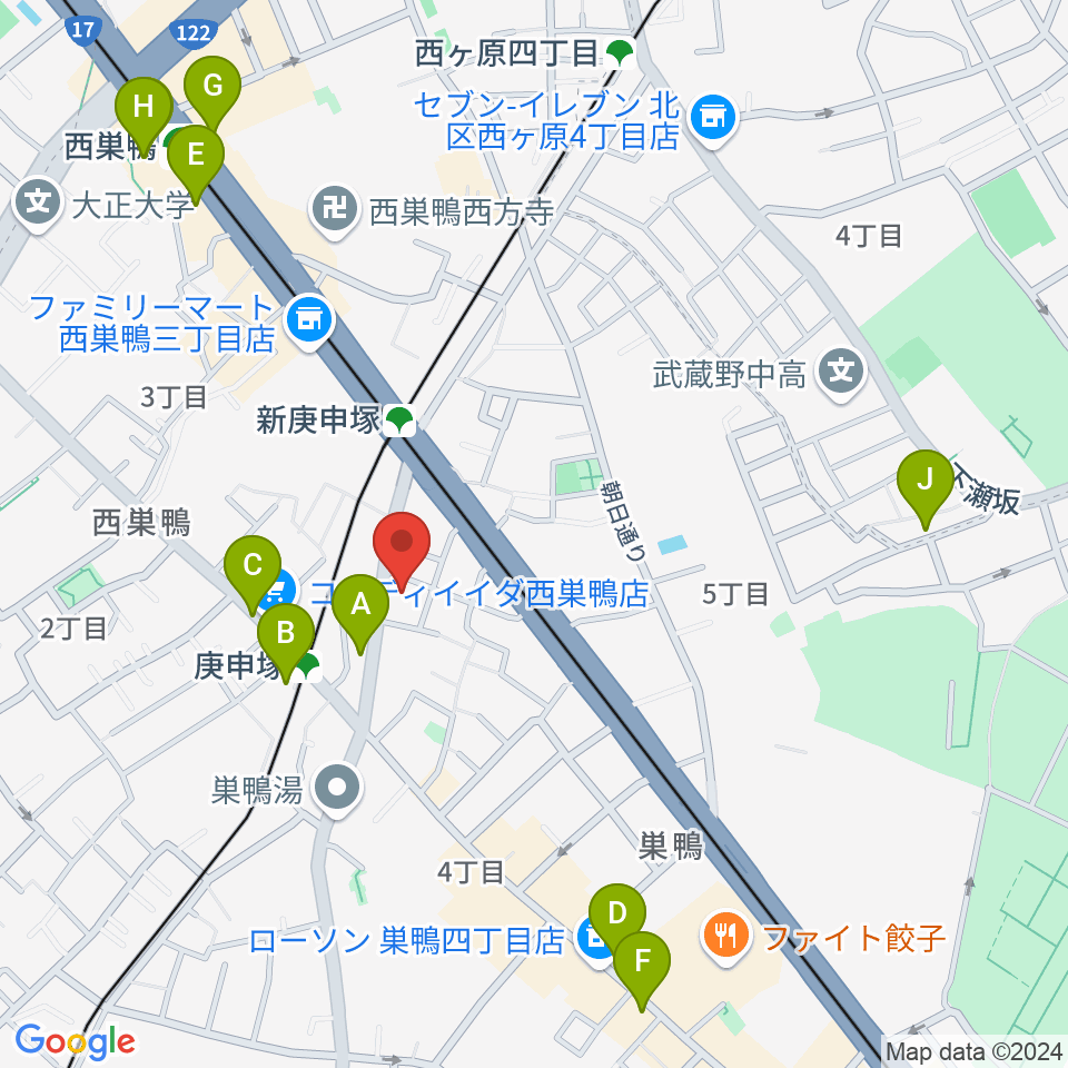 スタジオフォー周辺のカフェ一覧地図