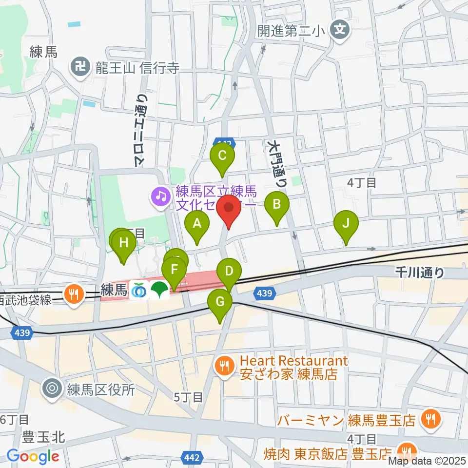 スタジオマザーハウス練馬店周辺のカフェ一覧地図