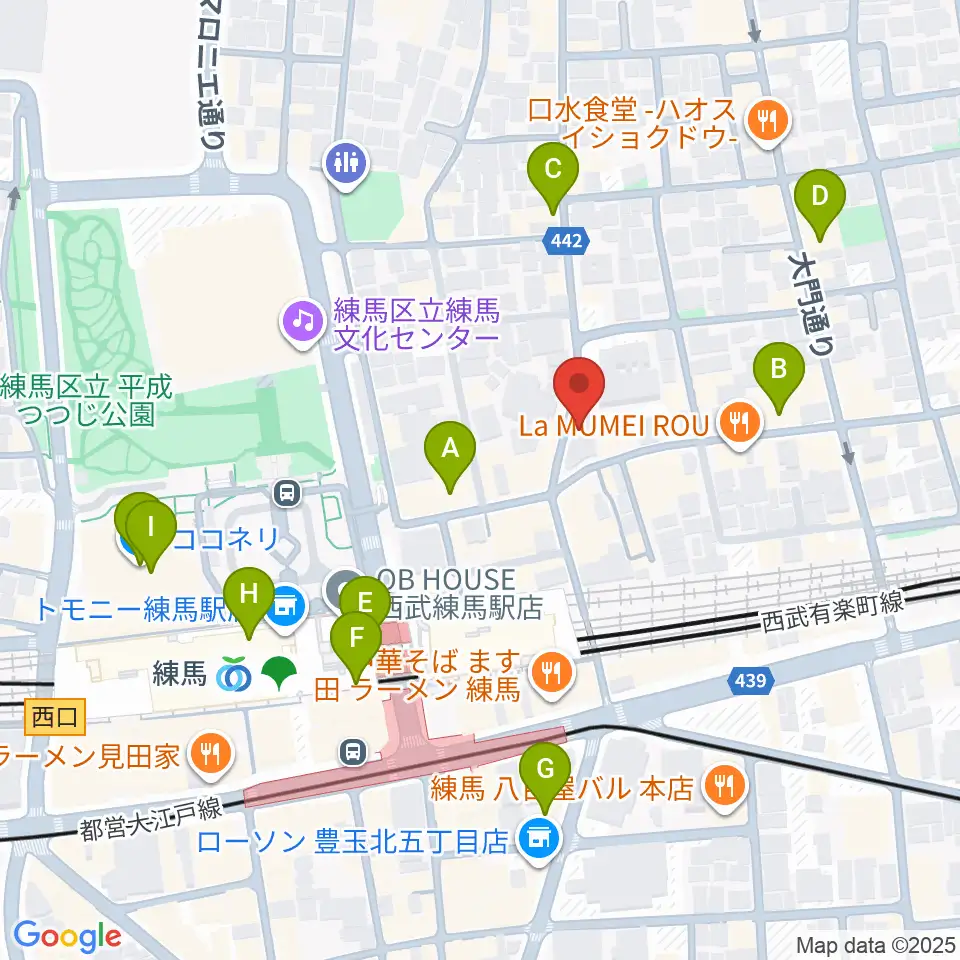 スタジオマザーハウス練馬店周辺のカフェ一覧地図
