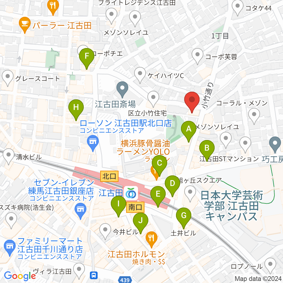 スタジオマザーハウス江古田店周辺のカフェ一覧地図