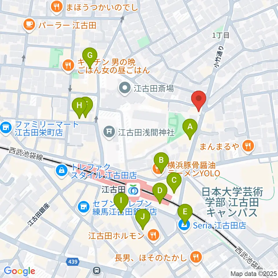スタジオマザーハウス江古田店周辺のカフェ一覧地図