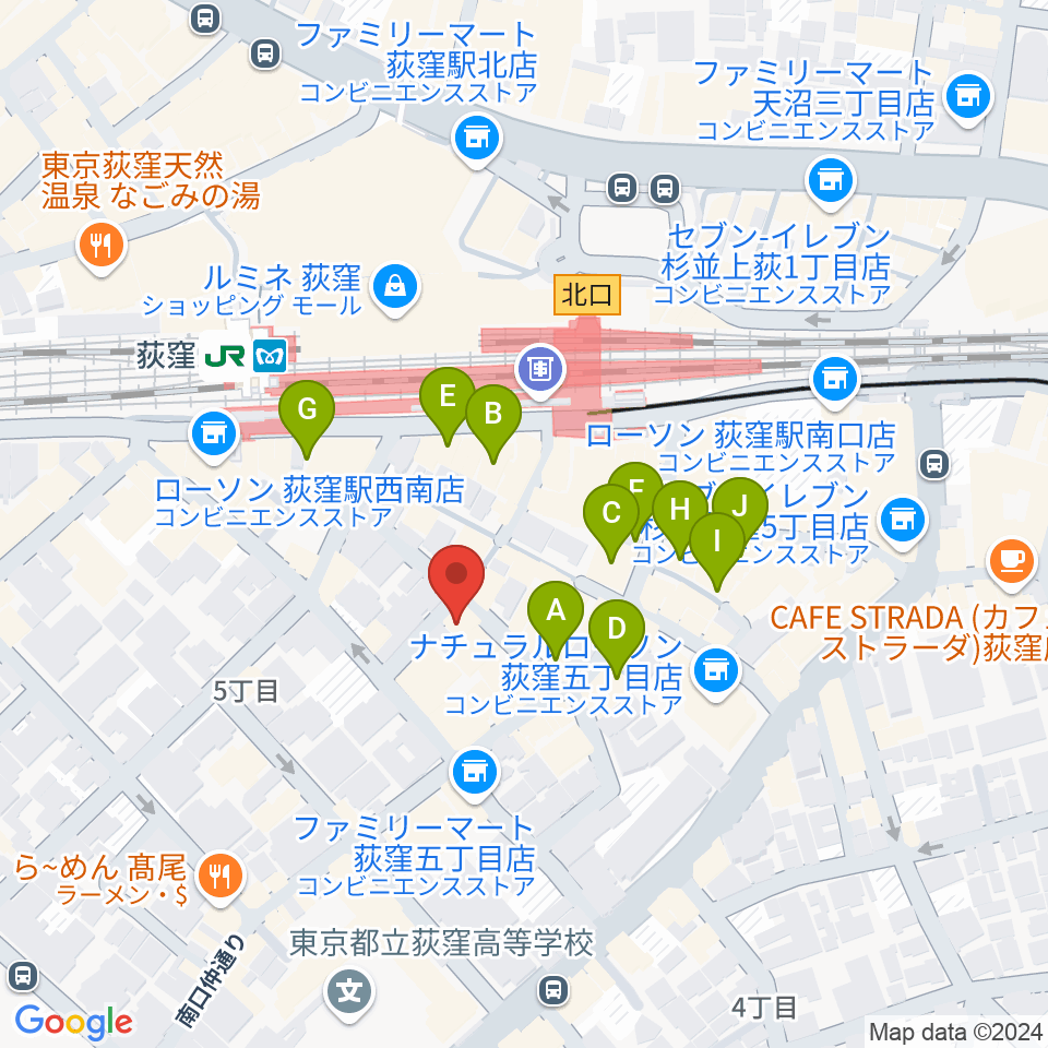 クレモニア・スタジオ周辺のカフェ一覧地図