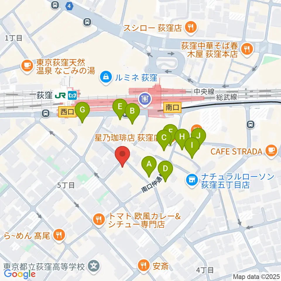 クレモニア・スタジオ周辺のカフェ一覧地図
