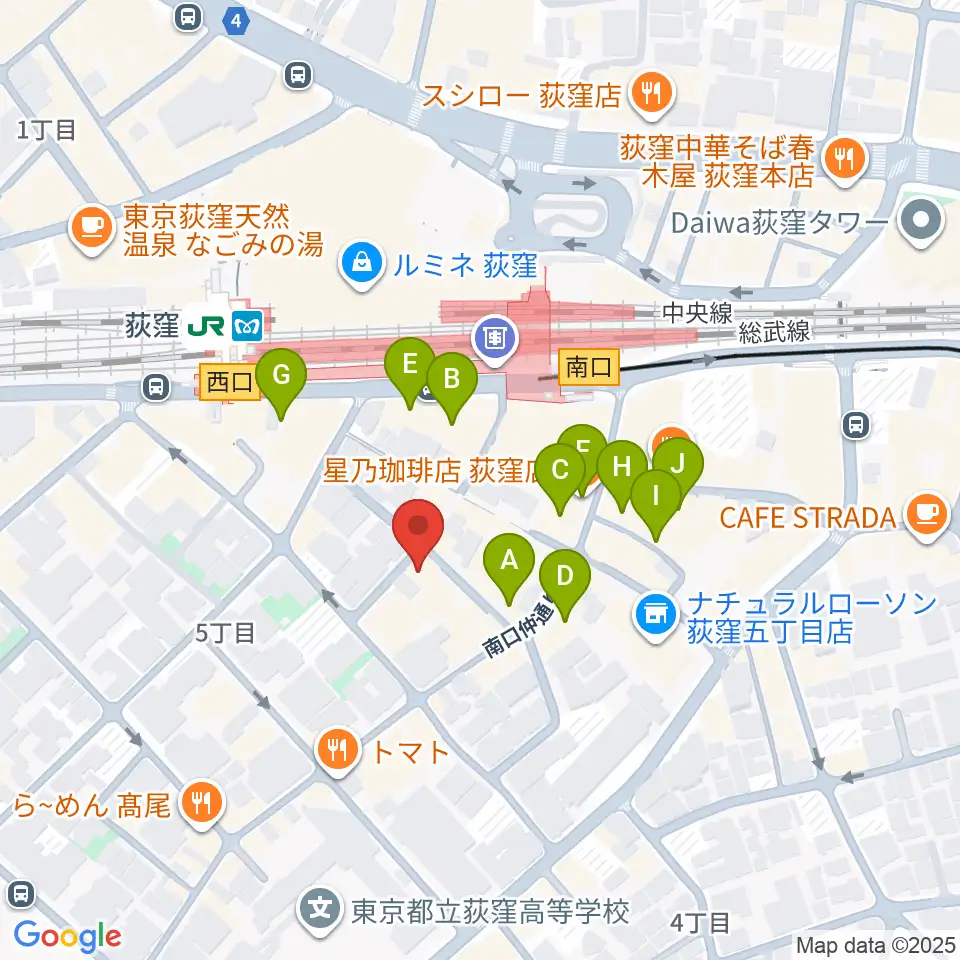 クレモニア・スタジオ周辺のカフェ一覧地図