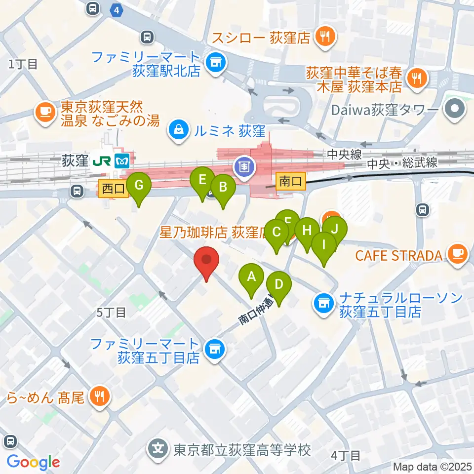 クレモニア・スタジオ周辺のカフェ一覧地図
