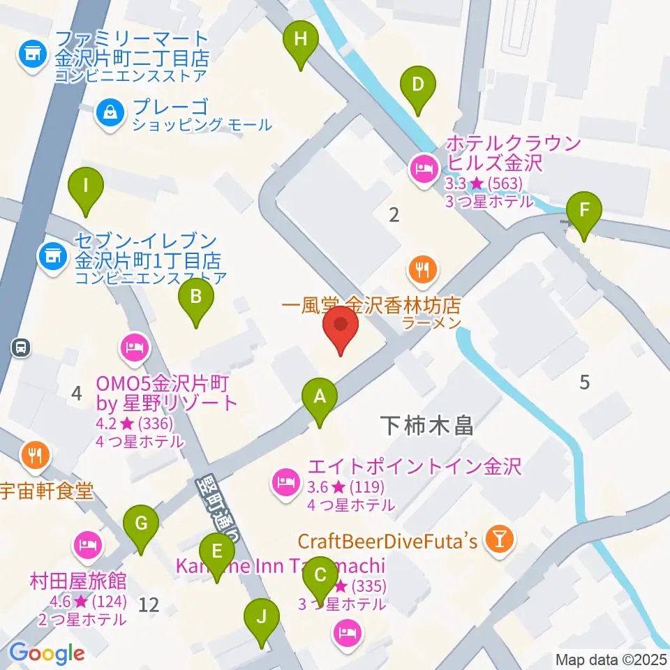 BIGBOSS金沢周辺のカフェ一覧地図