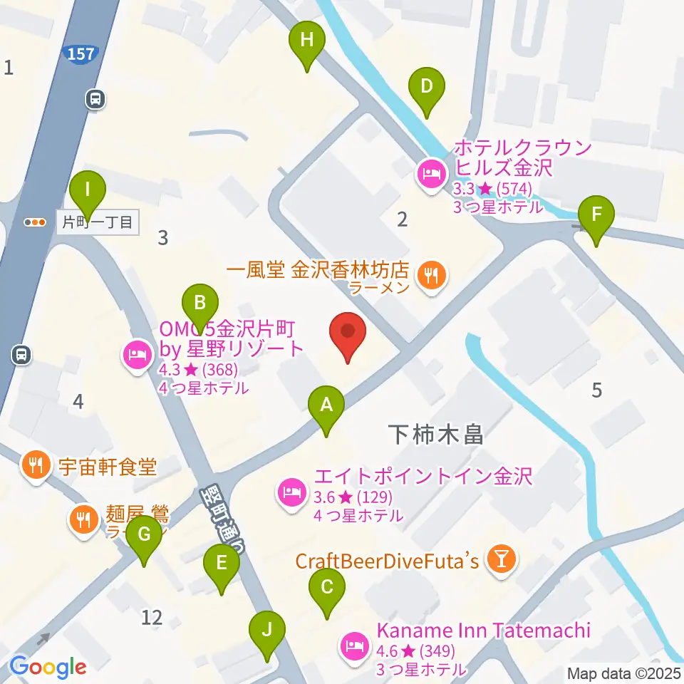 BIGBOSS金沢周辺のカフェ一覧地図