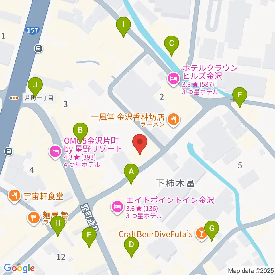 BIGBOSS金沢周辺のカフェ一覧地図