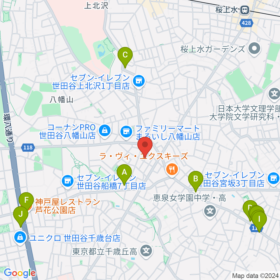 タッドポウルスタジオ Part2周辺のカフェ一覧地図