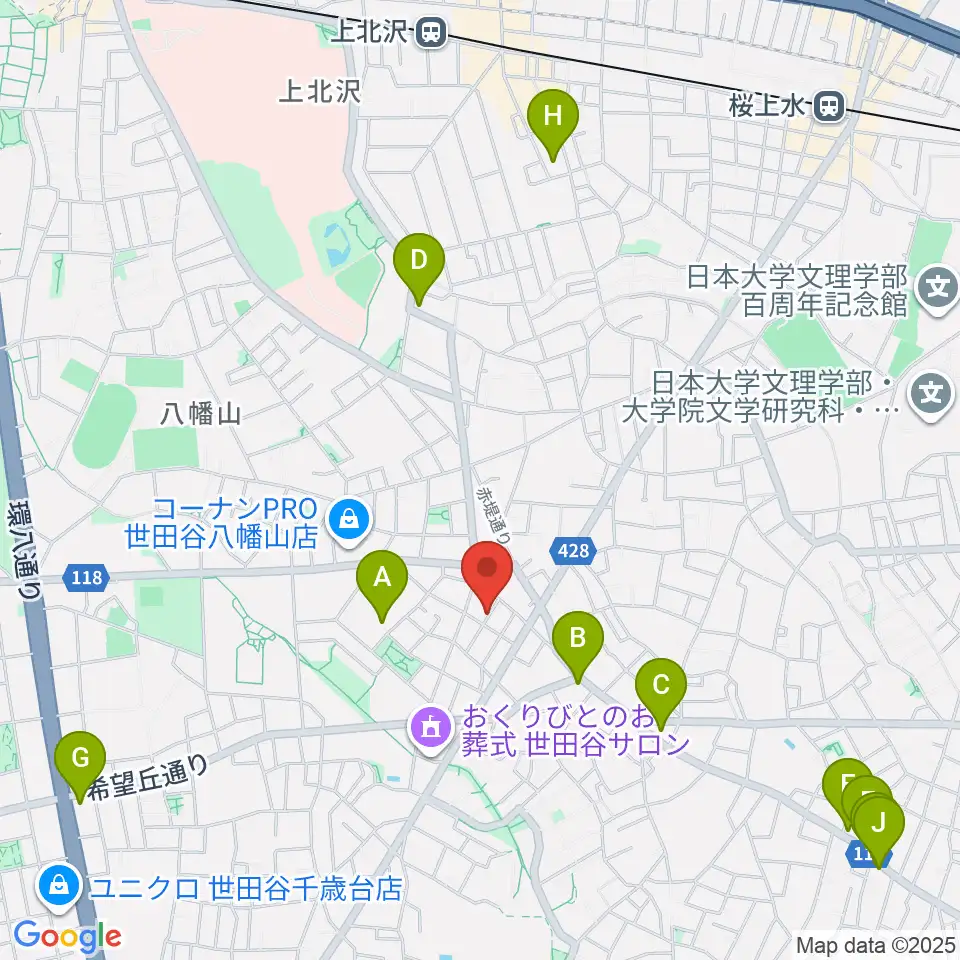 タッドポウルスタジオ Part2周辺のカフェ一覧地図