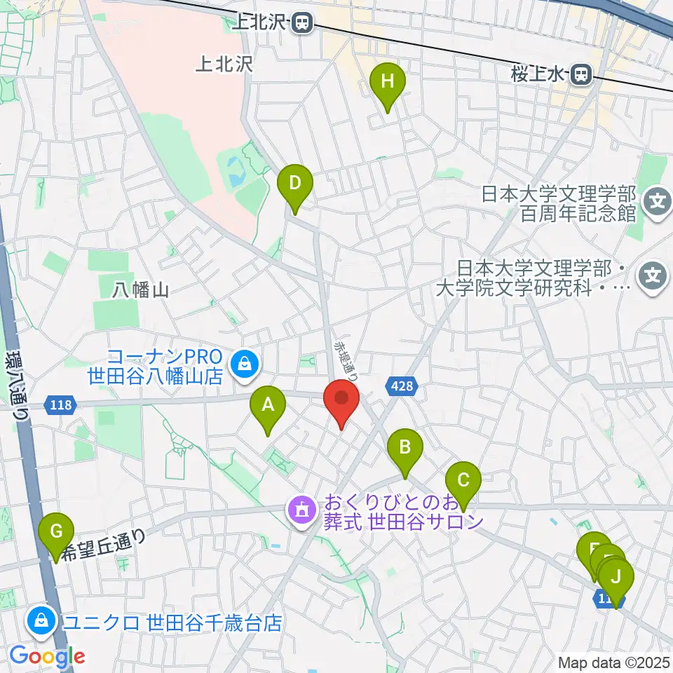 タッドポウルスタジオ Part2周辺のカフェ一覧地図