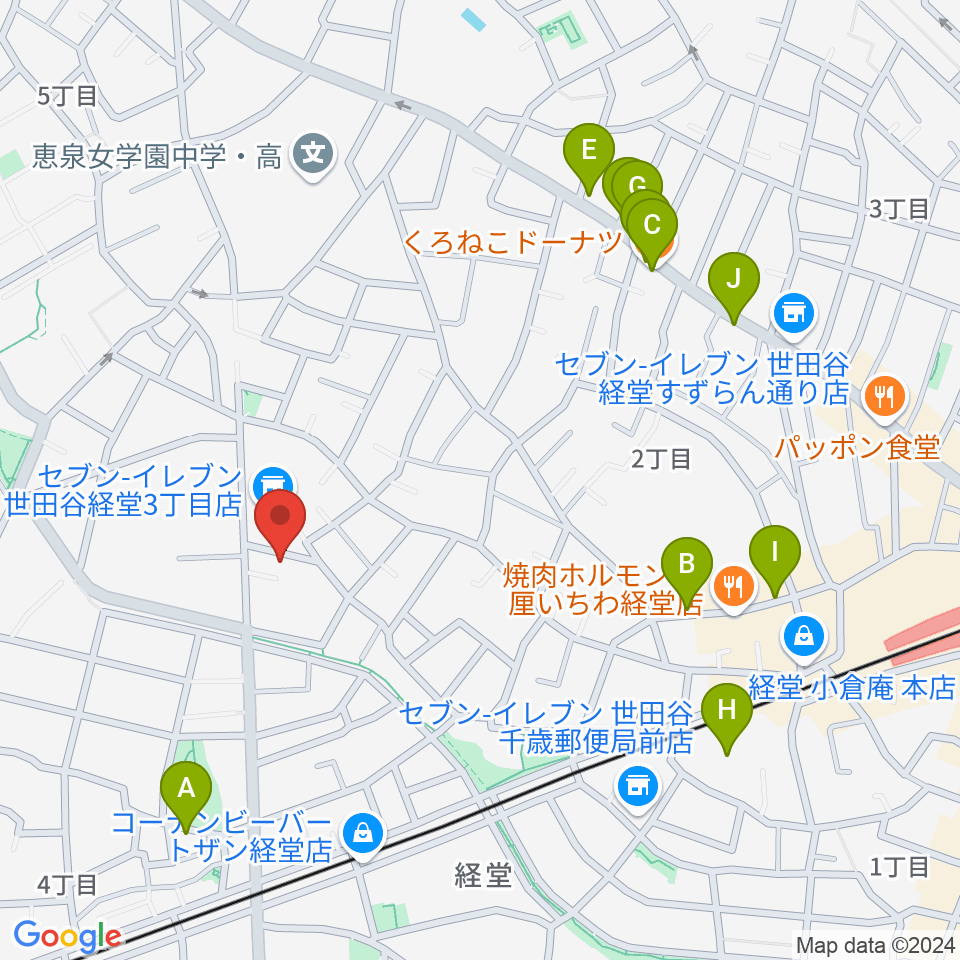 カルラホール周辺のカフェ一覧地図