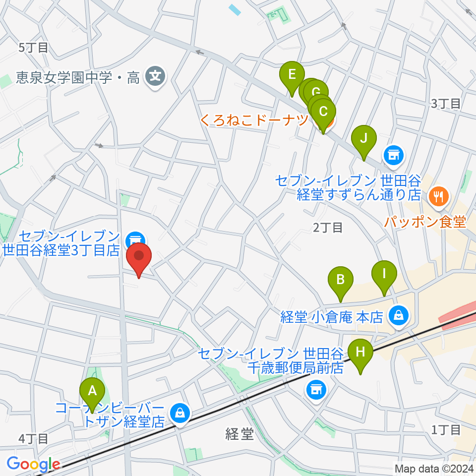 カルラホール周辺のカフェ一覧地図