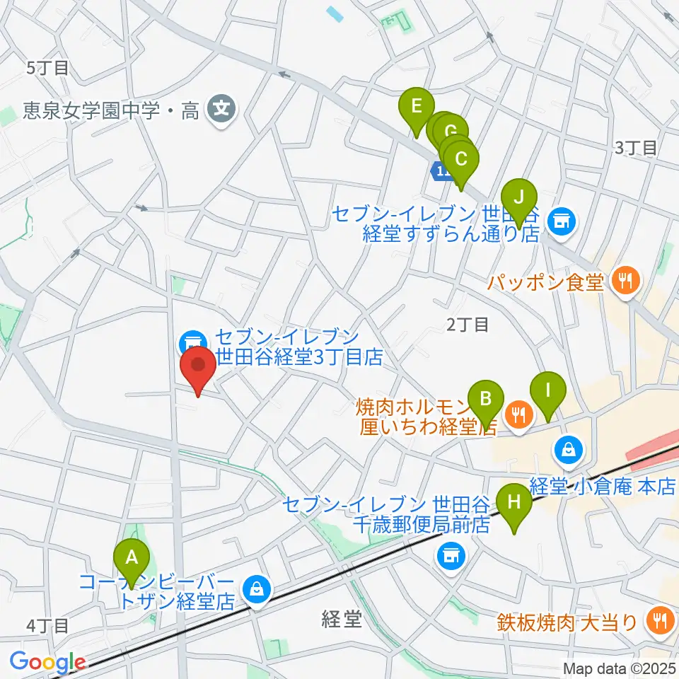 カルラホール周辺のカフェ一覧地図