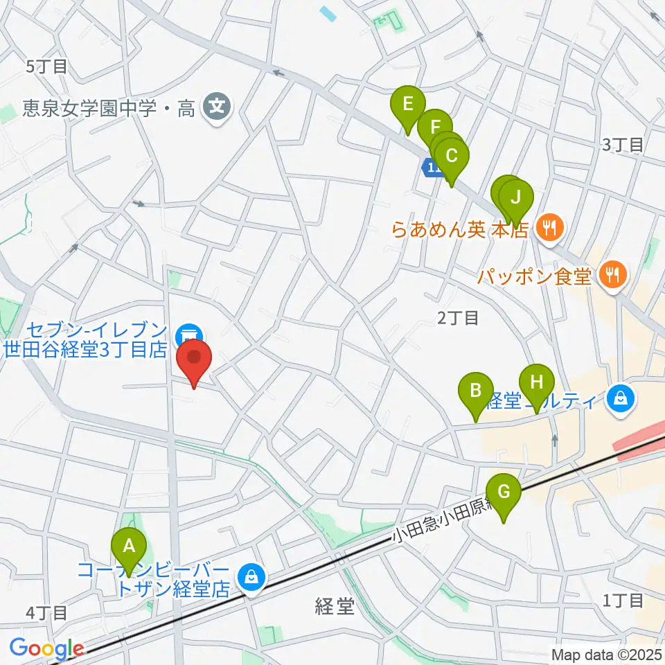 カルラホール周辺のカフェ一覧地図