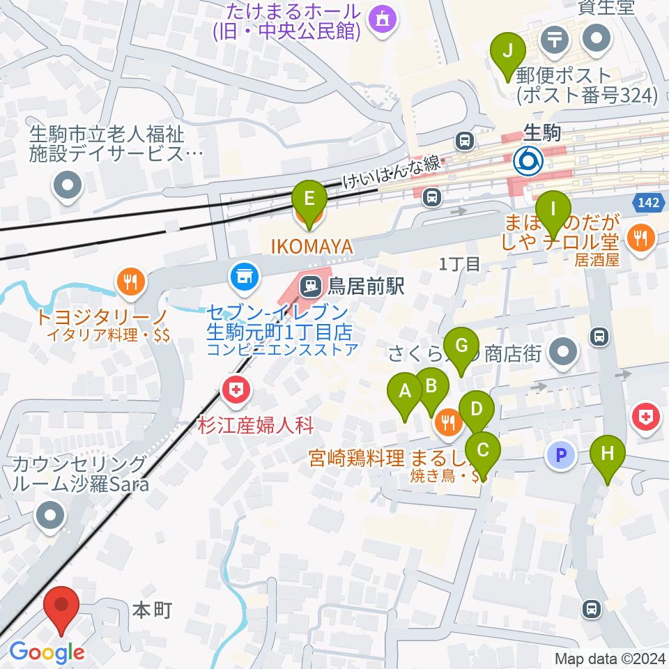 FIVE PENNIES周辺のカフェ一覧地図