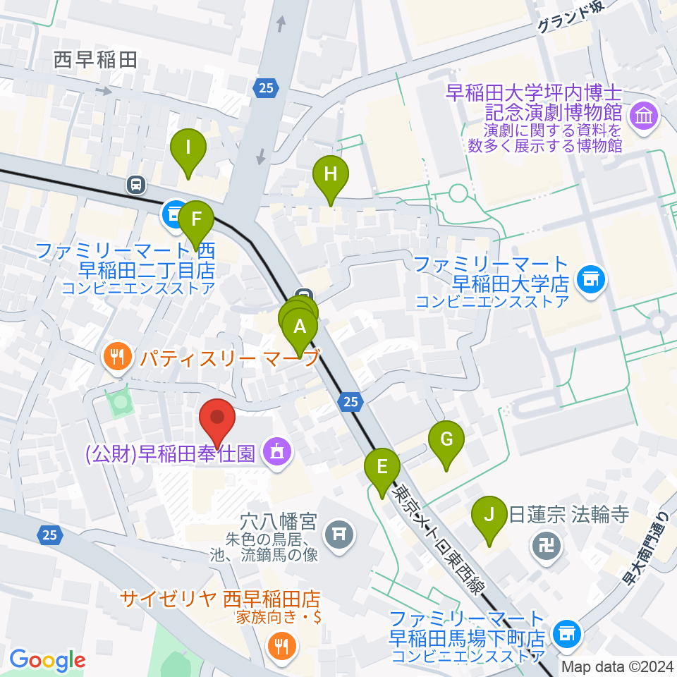 アバコスタジオ周辺のカフェ一覧地図