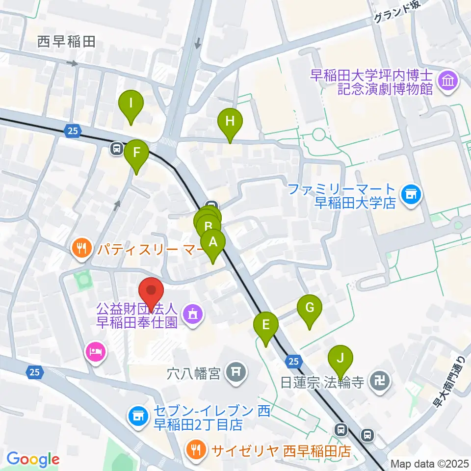 アバコスタジオ周辺のカフェ一覧地図