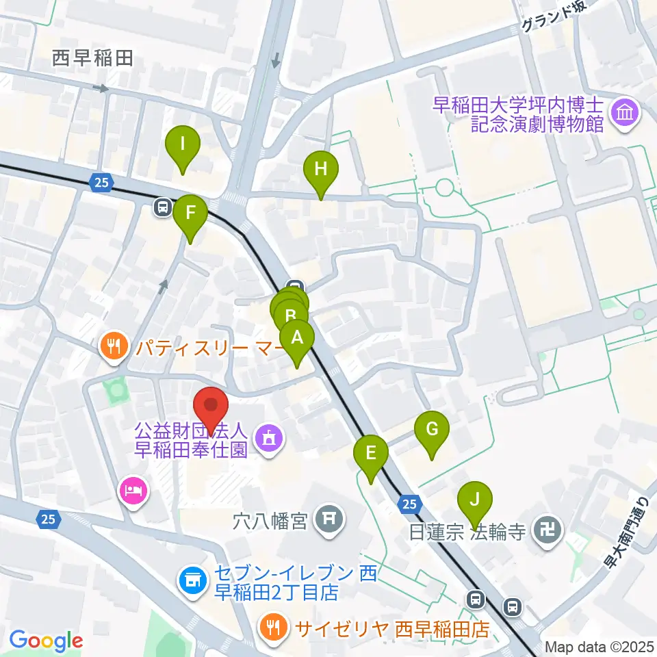 アバコスタジオ周辺のカフェ一覧地図