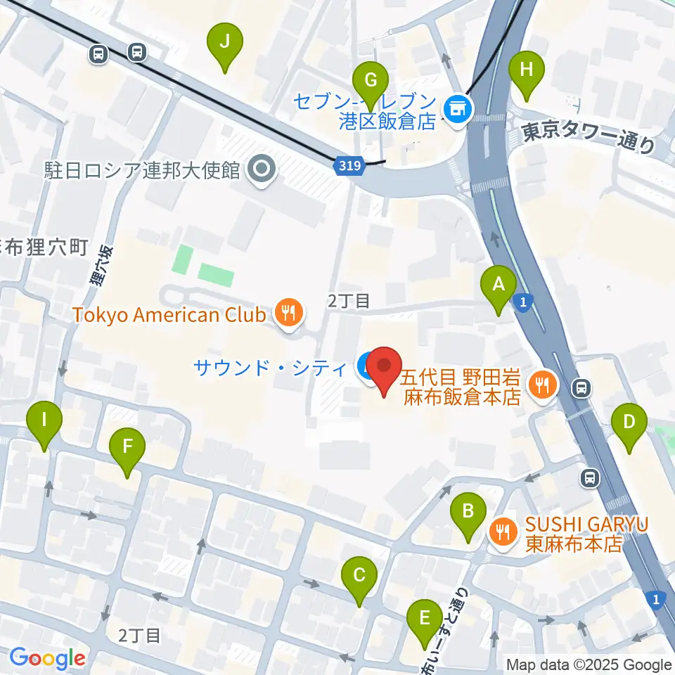 SoundCity サウンドシティ周辺のカフェ一覧地図