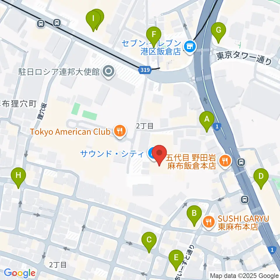 SoundCity サウンドシティ周辺のカフェ一覧地図