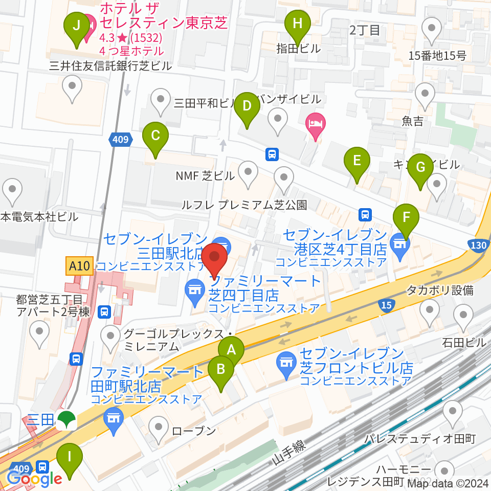 MIT STUDIO周辺のカフェ一覧地図