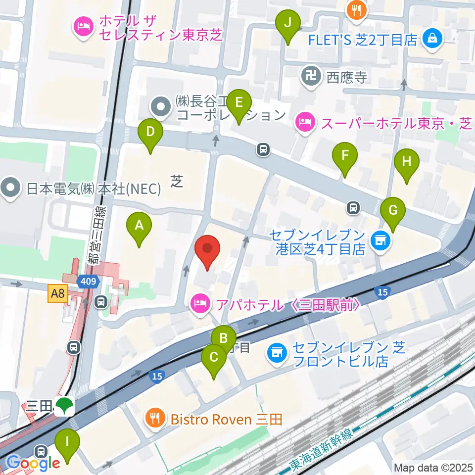 MIT STUDIO周辺のカフェ一覧地図