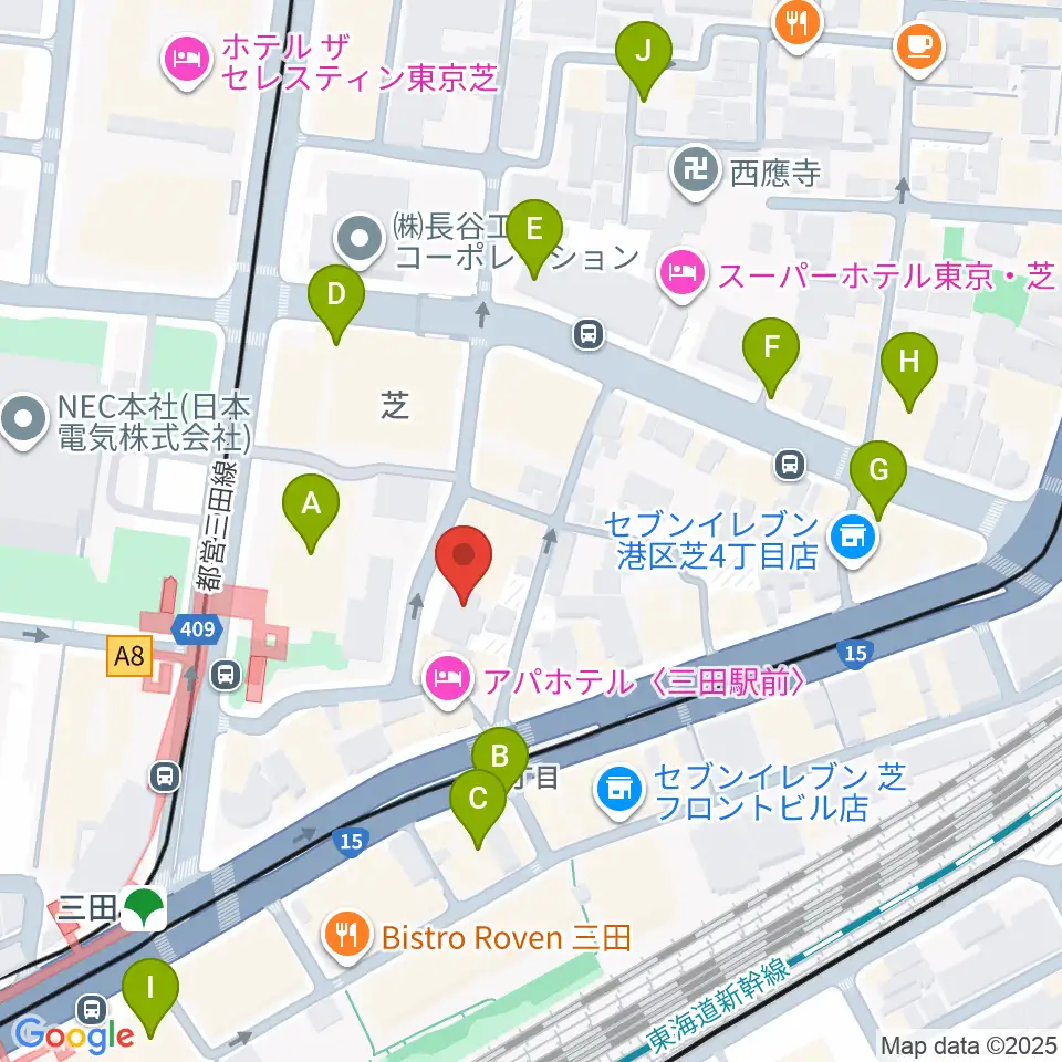 MIT STUDIO周辺のカフェ一覧地図