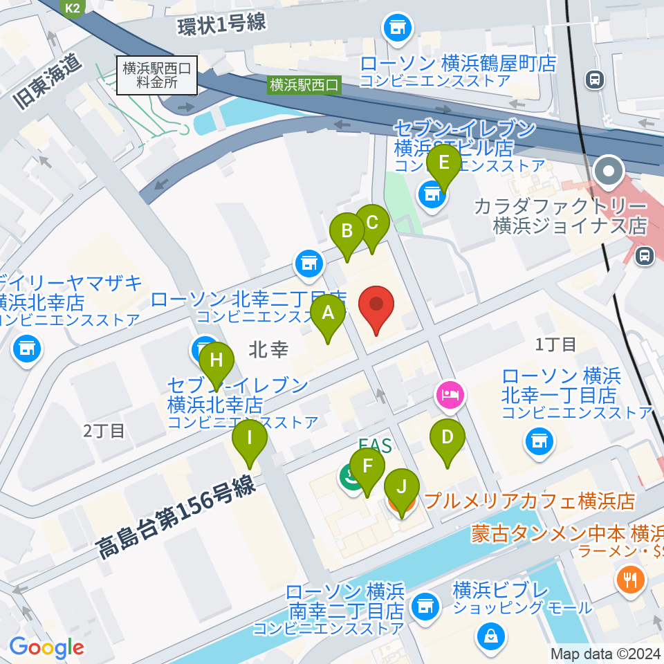 横浜センター ヤマハミュージック周辺のカフェ一覧地図