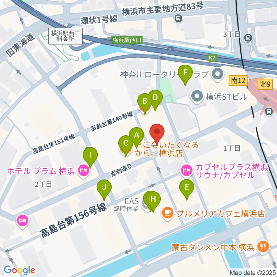 横浜センター ヤマハミュージック周辺のカフェ一覧地図