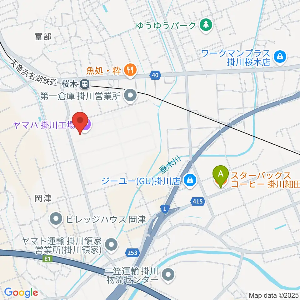 ヤマハピアノサービス掛川センター周辺のカフェ一覧地図