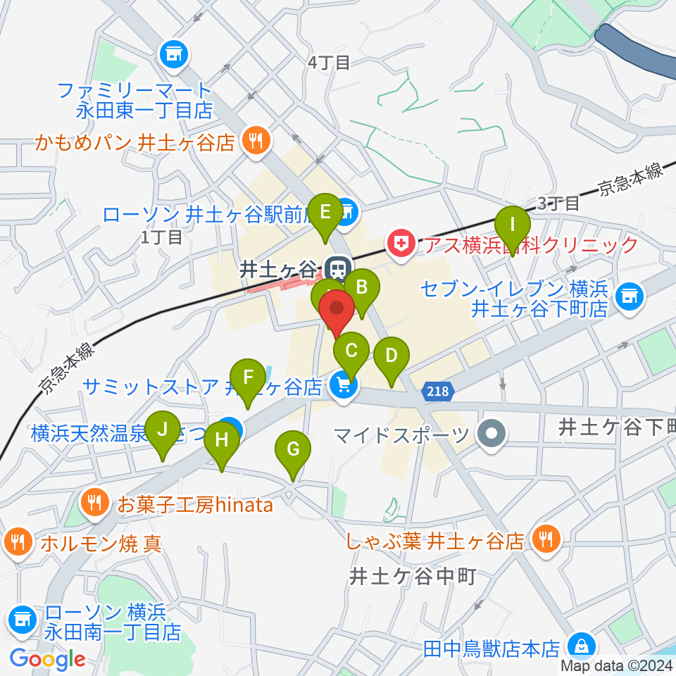 井土ヶ谷センター ヤマハミュージック周辺のカフェ一覧地図