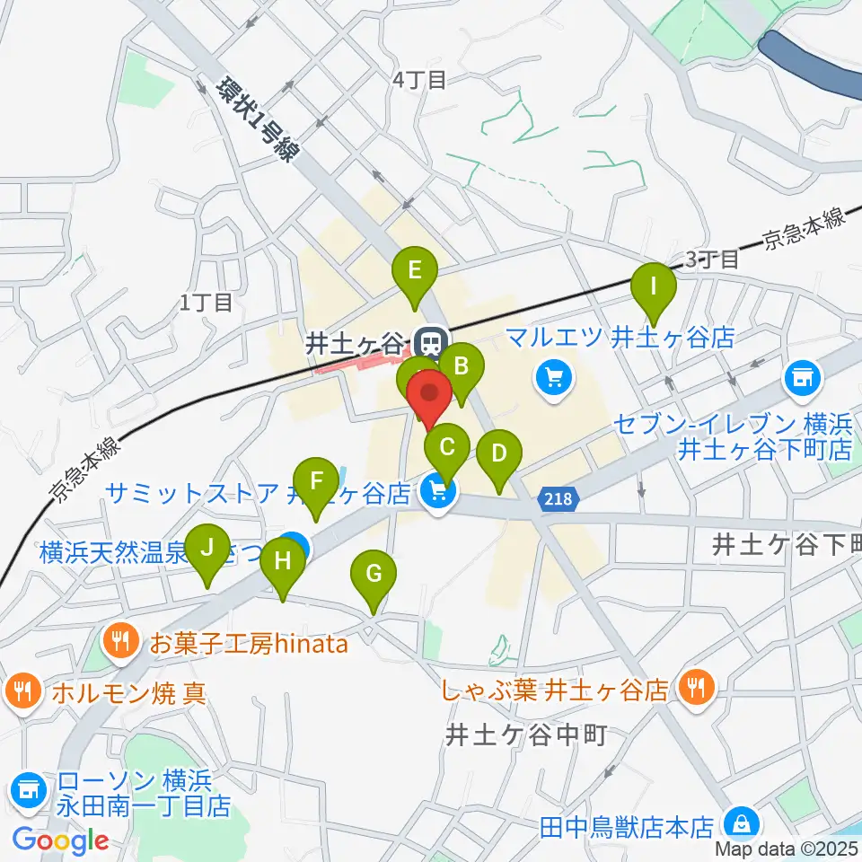 井土ヶ谷センター ヤマハミュージック周辺のカフェ一覧地図