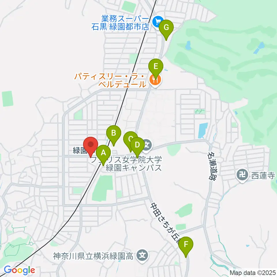 緑園都市センター ヤマハミュージック周辺のカフェ一覧地図