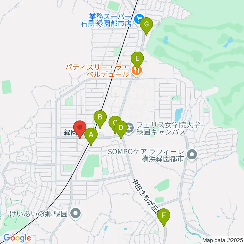 緑園都市センター ヤマハミュージック周辺のカフェ一覧地図