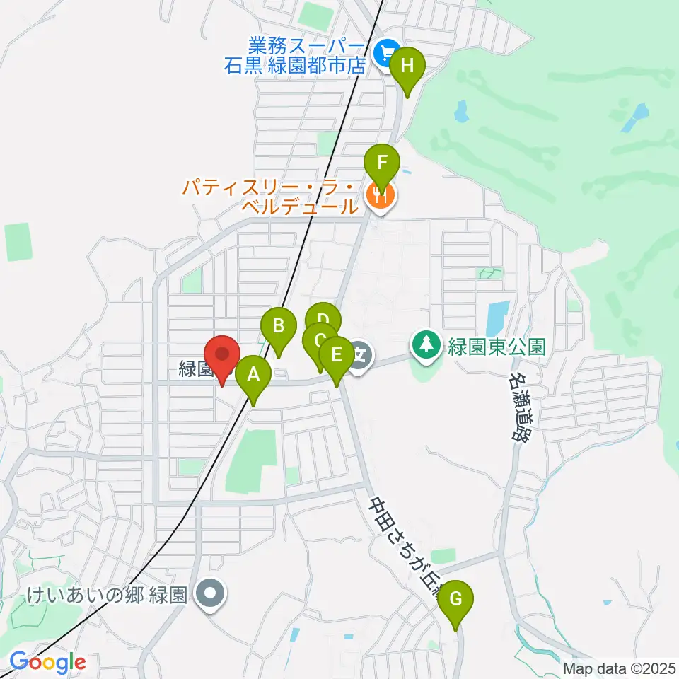 緑園都市センター ヤマハミュージック周辺のカフェ一覧地図