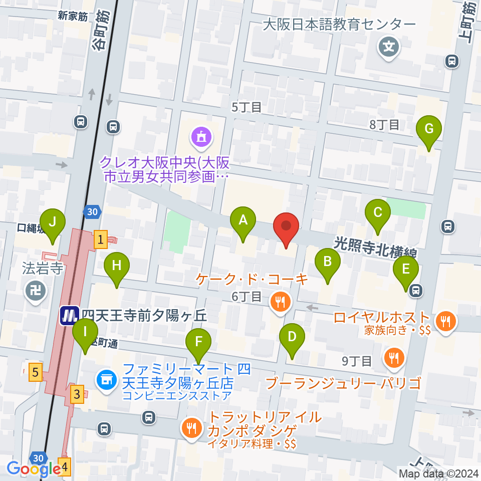 プライウッドスタジオ ドラム教室周辺のカフェ一覧地図