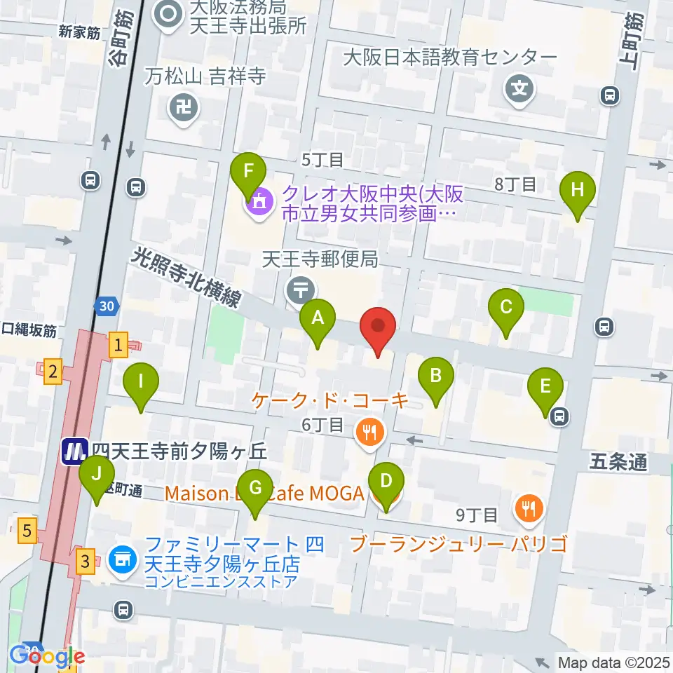 プライウッドスタジオ ドラム教室周辺のカフェ一覧地図