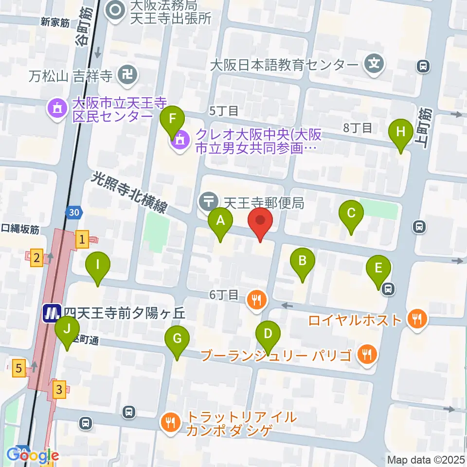 プライウッドスタジオ周辺のカフェ一覧地図