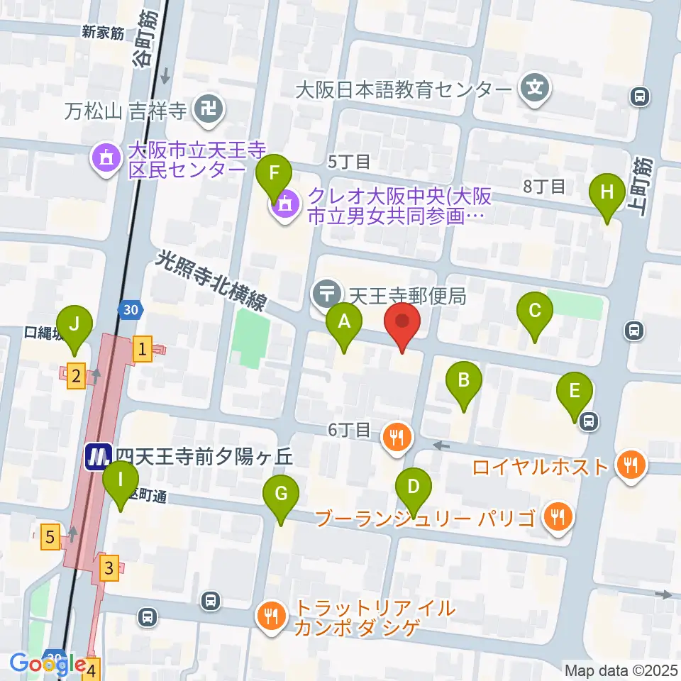プライウッドスタジオ周辺のカフェ一覧地図
