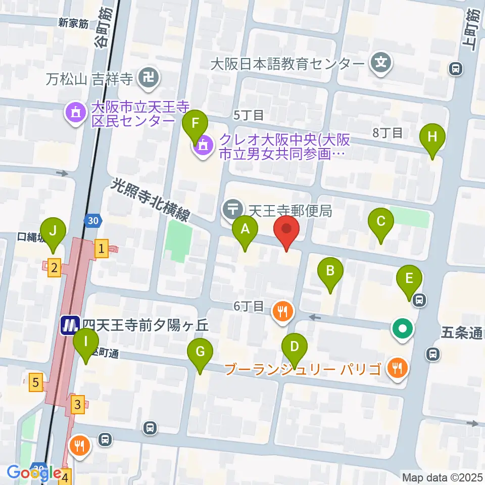 プライウッドスタジオ周辺のカフェ一覧地図