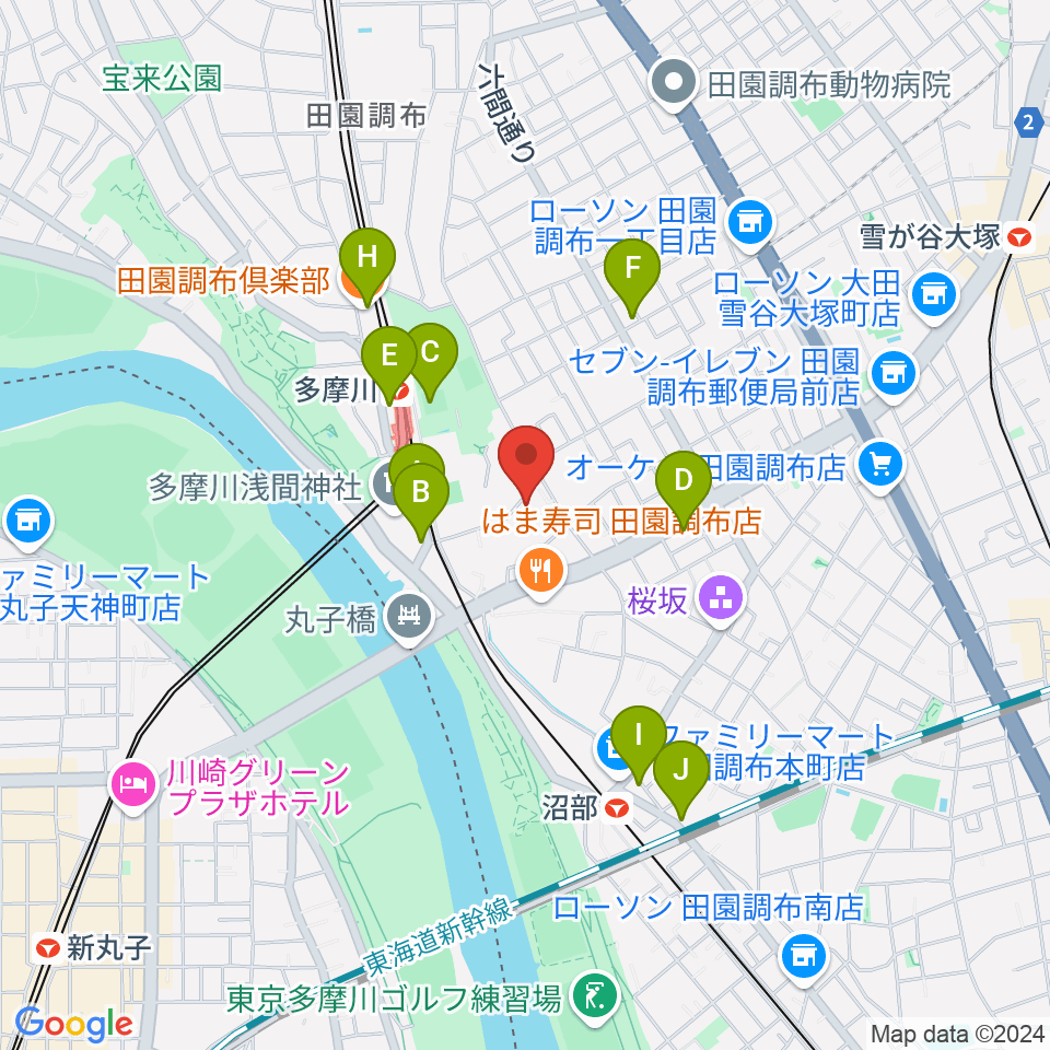 Bottom's Up Guitars周辺のカフェ一覧地図